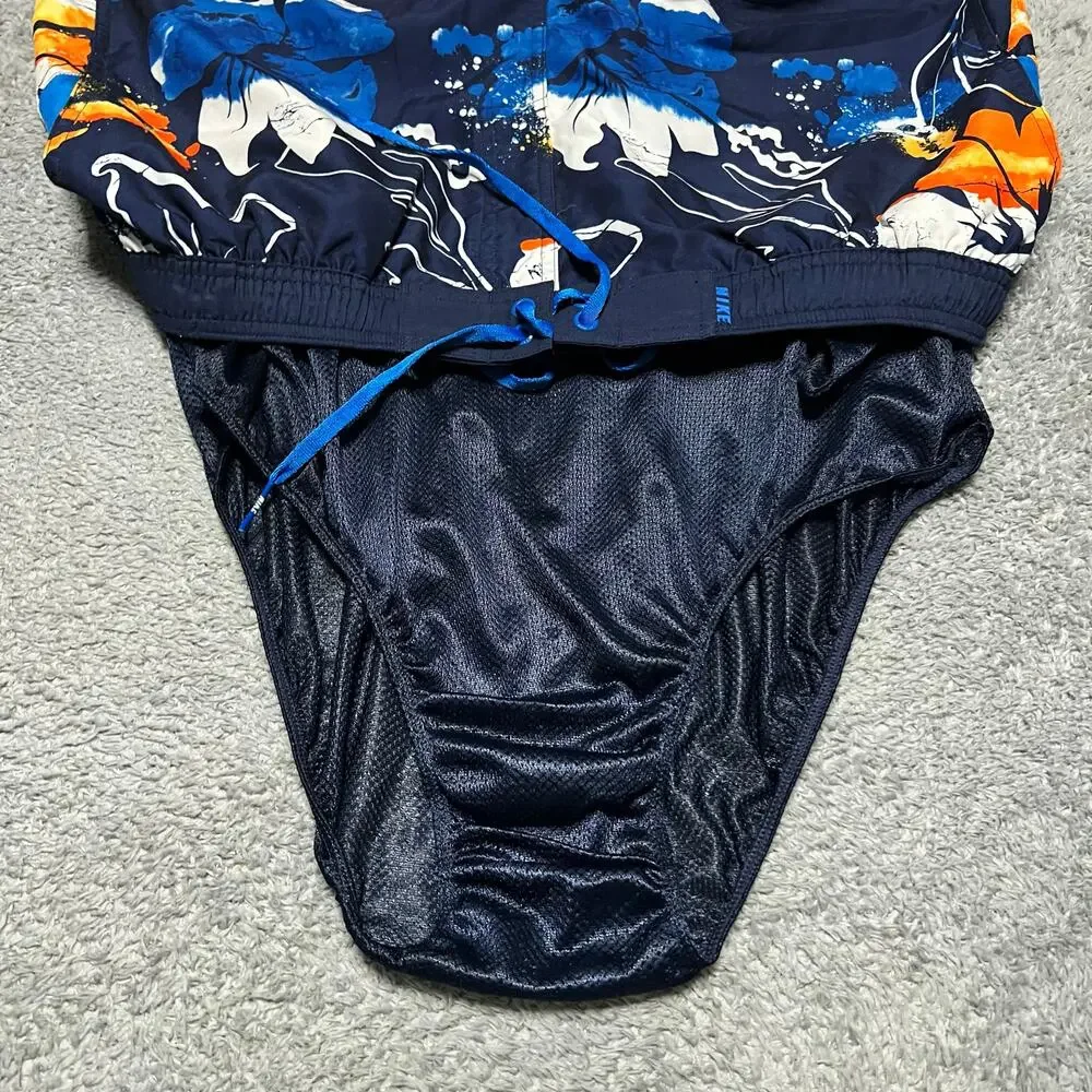 Nike Swim Trunks Shorts Mens XL Blue Floral Tropical Mesh Lined